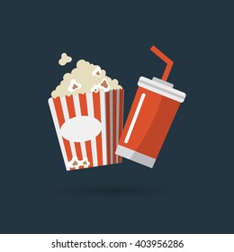 Popcorn And Drink Icon