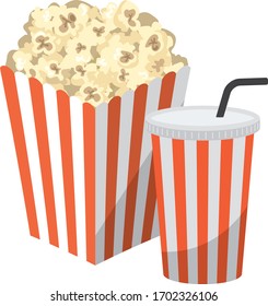 Popcorn and drink image illustration