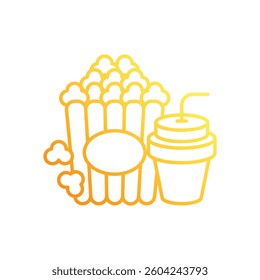 Popcorn and Drink vector icon stock illustration