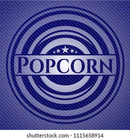 Popcorn emblem with jean high quality background