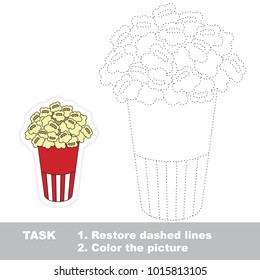 Popcorn Fast Food. Dot to dot educational game for kids.
