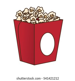 popcorn fast food related icon image vector illustration design 