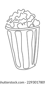 Popcorn Fast food snack. Vector illustration