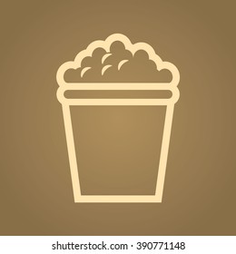 Popcorn. Fast food vector icon. Color illustration.
