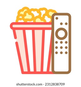 popcorn film cinema color icon vector. popcorn film cinema sign. isolated symbol illustration