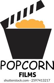  Popcorn, film reel, clapperboard fusion. 