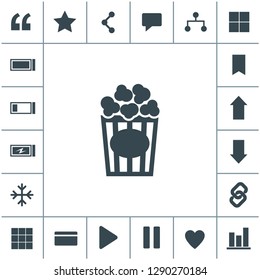 Popcorn flat design illustration. Simple vector icon.