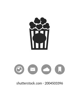 Popcorn flat design illustration. Simple vector icon.