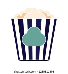 Popcorn flat icon - cinema Symbol - Popcorn illustration, Vector entertainment theater Isolated. snack Sign