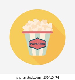 Popcorn flat icon with long shadow,eps10