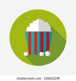 Popcorn flat icon with long shadow,eps10