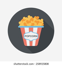 Popcorn flat icon with long shadow,eps10