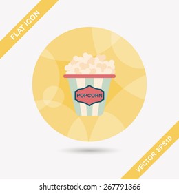 Popcorn flat icon with long shadow,eps10