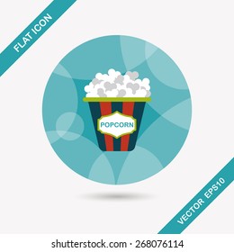 Popcorn flat icon with long shadow,eps10