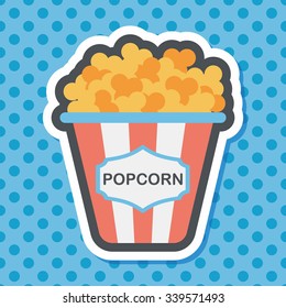 Popcorn flat icon with long shadow,eps10