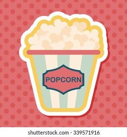 Popcorn flat icon with long shadow,eps10