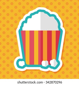 Popcorn flat icon with long shadow,eps10