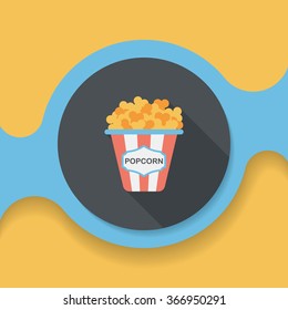 Popcorn flat icon with long shadow,eps10