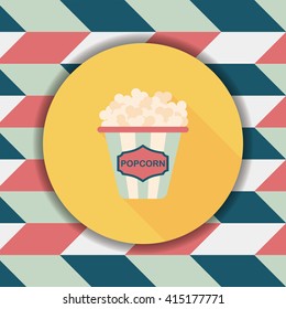 Popcorn flat icon with long shadow,eps10