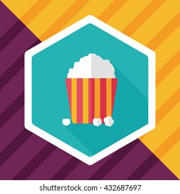 Popcorn flat icon with long shadow,eps10