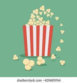 Popcorn flat vector, Popcorn icon, Popcorn concept logo, for banner