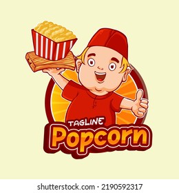 popcorn food character mascot  vector