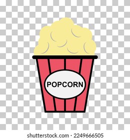 Popcorn food design icon, web corn box snack flat vector illustration element .