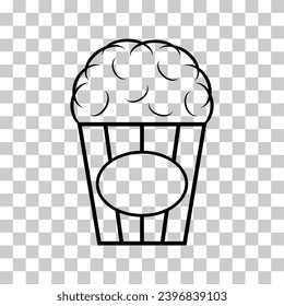 Popcorn food design icon, web corn box snack flat vector illustration element .