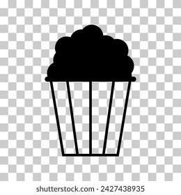 Popcorn food design icon, web corn box snack flat vector illustration element .