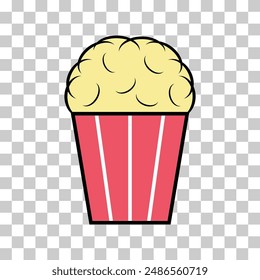 Popcorn food design icon, web corn box snack flat vector illustration element .