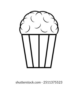 Popcorn food design icon, web corn box snack flat vector illustration element .