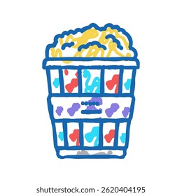 popcorn food doodle icon sketch vector. popcorn food sign. isolated symbol illustration