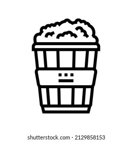 popcorn food line icon vector. popcorn food sign. isolated contour symbol black illustration