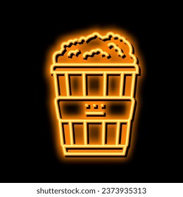 popcorn food neon light sign vector. popcorn food illustration