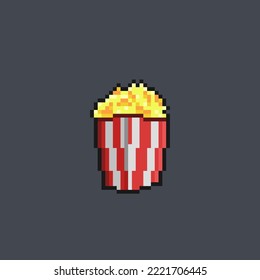 popcorn food in pixel art style