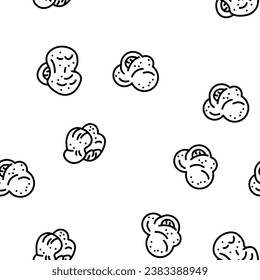 popcorn food snack cinema vector seamless pattern thin line illustration