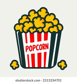 popcorn food snack movie vector illustration template design