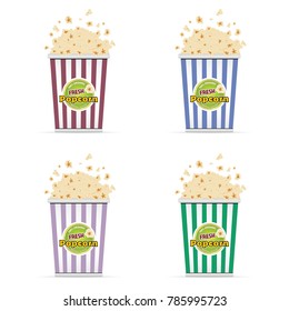 popcorn fresh and organic set art illustration