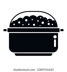 Popcorn icono de bote completo simple vector. Máquina de maíz. Fabricante de cocina