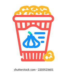 popcorn garlic color icon vector. popcorn garlic sign. isolated symbol illustration