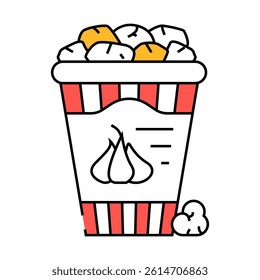 popcorn garlic line icon vector. popcorn garlic sign. isolated symbol illustration