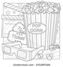 Download Popcorn Coloring Book Hd Stock Images Shutterstock