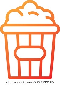 Popcorn Gradient Icon - Single Icon, Vector