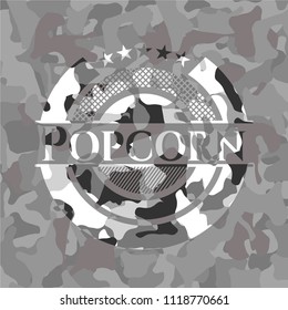 Popcorn grey camo emblem