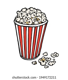 popcorn hand drawn vector illustration clip art