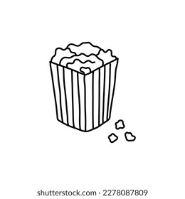 popcorn hand drawn vector. pop corn sketch isolated illustration