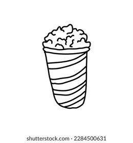 popcorn hand drawn vector. pop corn sketch isolated illustration