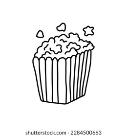 popcorn hand drawn vector. pop corn sketch isolated illustration