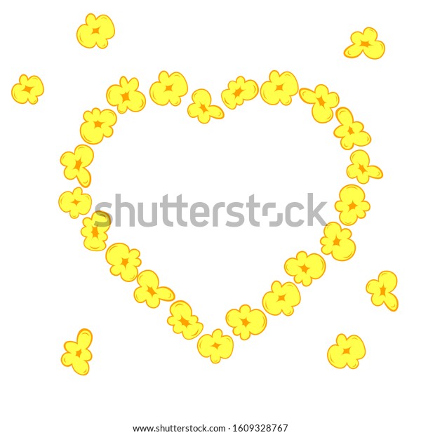 Popcorn Heart Frame Clipart Image Isolated Stock Vector (Royalty Free ...