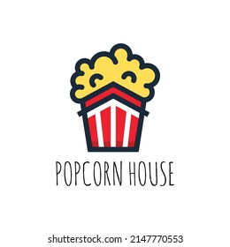 POPCORN HOUSE EDITABLE VECTOR DOODLE